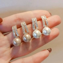 Pearl earrings female 925 sterling silver earrings female silver earrings ear ornaments