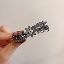 Fashion gray blue flowers with a word and high-end hair lady behind the head hairpin fashion temperament spring clamp