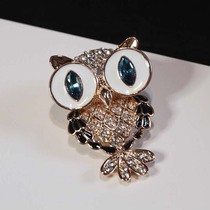 Cute retro cute owl brooch women with diamond sweater pin coat decoration high-grade Japanese and Korean temperament corsage