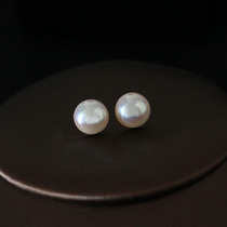 Fantastic white pearl ear nails high - sensitivity 925 pure silver ear needle against allergy temperament simple ear decoration