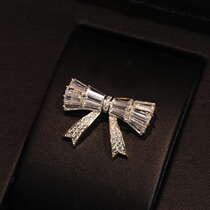 Joker zircon bow brooch suit shirt dress corsage fashion high-end exquisite Japanese and Korean clothes pin