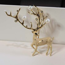 Cute high-end elk brooch female ins tide personality Japanese Korean corsage girlfriend pin temperament fashion accessories