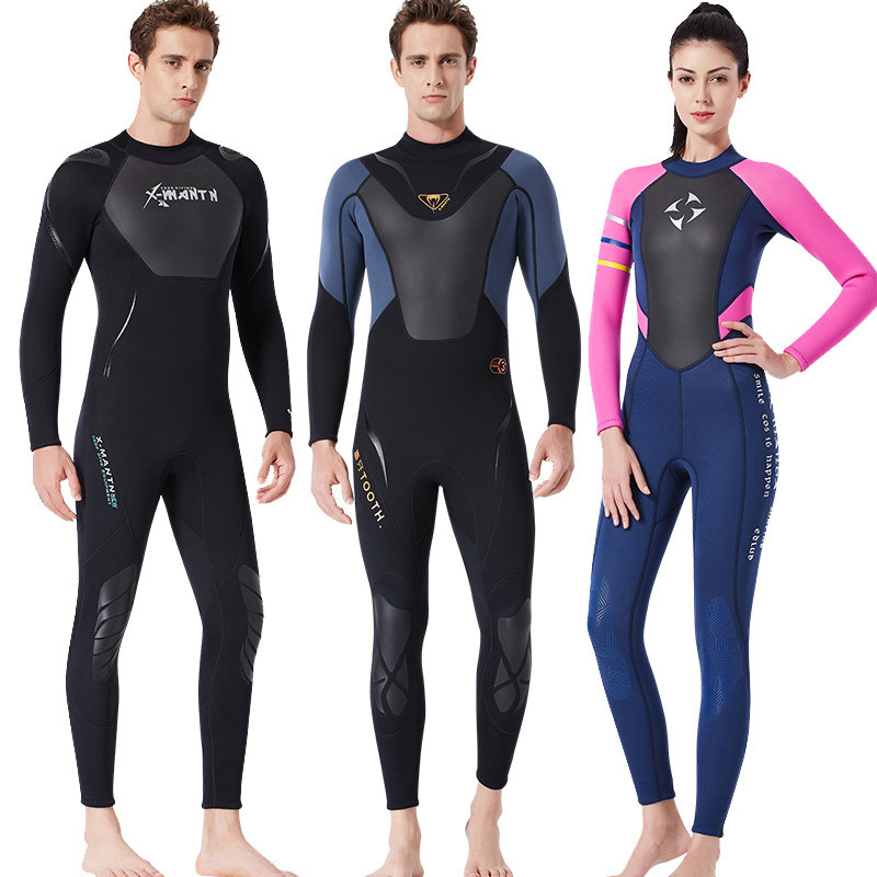 3mm wetsuit Men's one-piece warm wetsuit Women's long sleeve cold 1 5MM snorkeling suit Surf free diving wetsuit