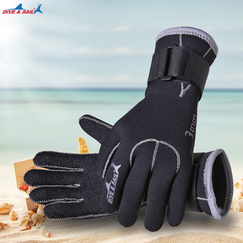 3MM thickened anti-chill diving glove male warm anti-slip abrasion resistant gloves female swimming snorkeling winter swimming equipment