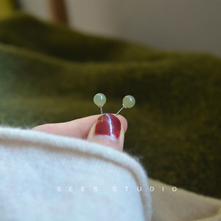 Warm and Lustrous Hetian Jade 925 Sterling Silver Earrings for Women, Hypoallergenic, Niche, Simple Design, High-End and Elegant Earrings