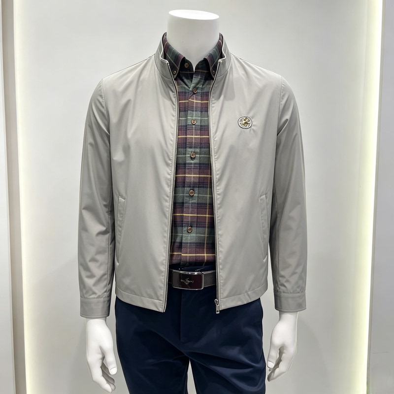 [Soft and Delicate] Beverly Paul Men's Spring Thin New Fashion Casual Stand Collar Jacket