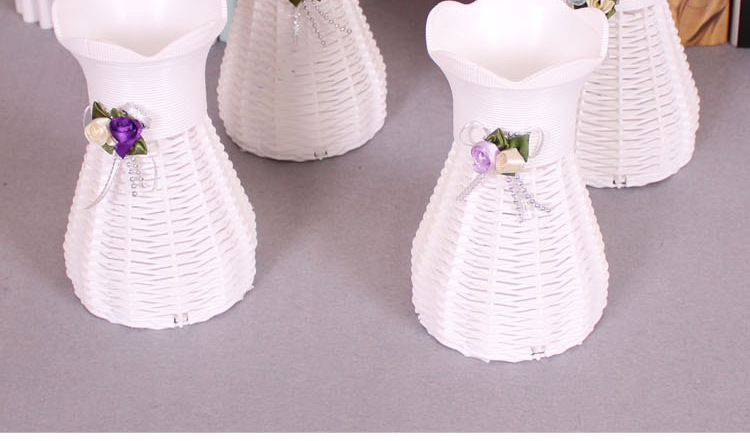 Chất liệu hoa lụa chậu hoa mô phỏng bình hoa [màu hoa trên bình là ngẫu nhiên] - Vase / Bồn hoa & Kệ chậu nhựa dài
