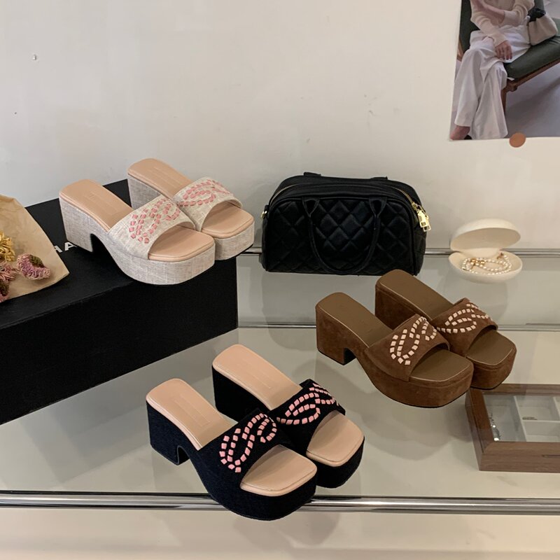 Doudou Women's Slip-On Sandals with Chunky Heels, Waterproof Platform, Platform Sandals, Thick-Soled Beach Shoes, Summer New Sandals Doudou Women's Slip-On Sandals with Chunky Heels, Waterproof Platform, Platform Sandals, Thick-Soled Beach Shoes, Summer New Sandals