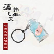 Dunhuang Camel Key Button Floating Plastic Crystal Cartoon Transparent Bottle Pendant Tourism Souvenir Gansu Wen Chong