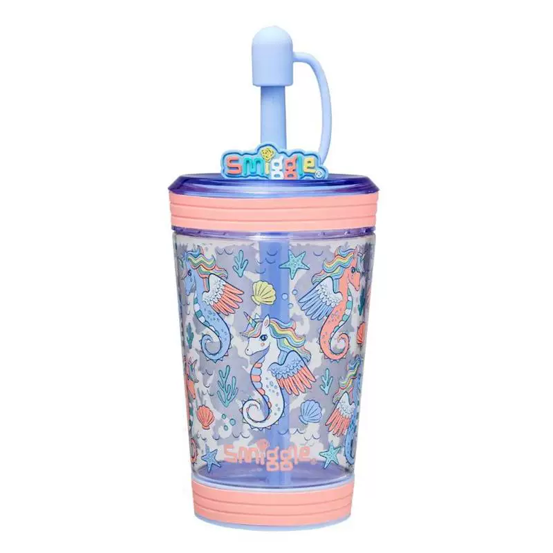 Children's straw with glass for students, handheld teapot, tea cup