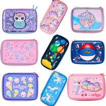 Australian childrens pen box Smiggle pen box Cartoon stationery box Large multi-function zipper pen bag Student fall-proof