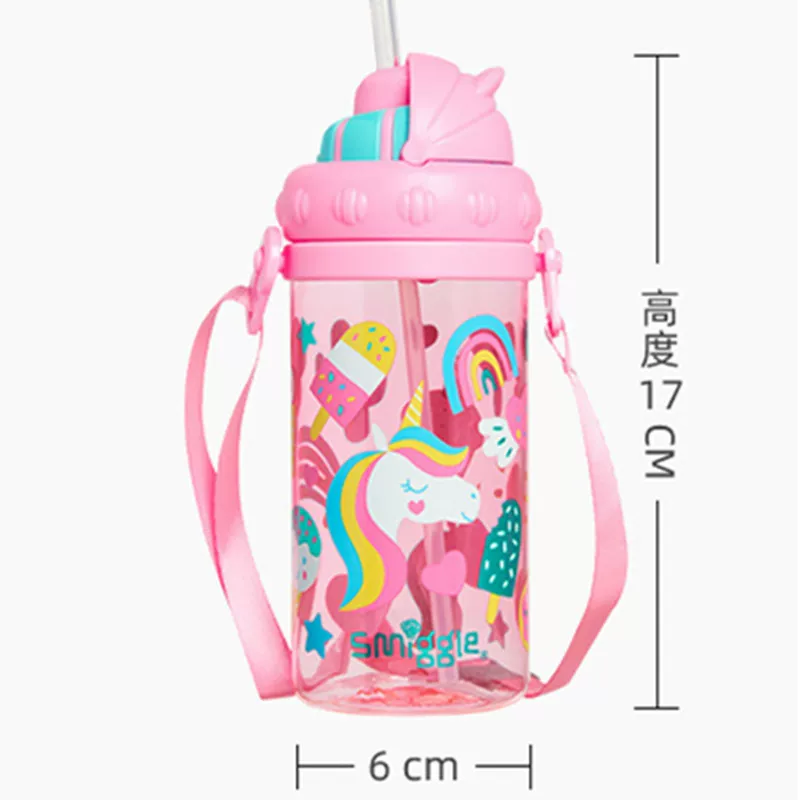 Children's straw with glass for students, handheld teapot, tea cup