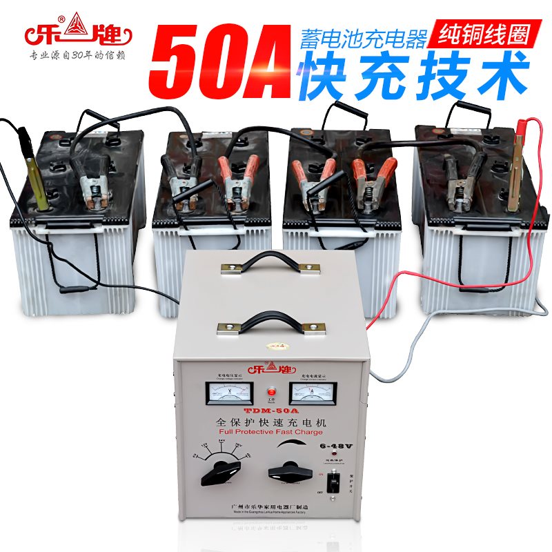 Lotte Charging motor 12V24V36V48V Motor battery Moto ship storage battery pure copper high-power charger-Taobao