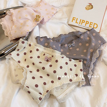 Korean Wind Sweet Beauty Bourgis Lace Side Comfort Breathable Soft Cotton Thread Low Waist Triangle Pants Teen Pants Shorts