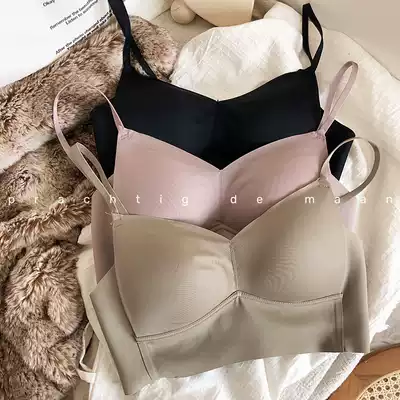 Traceless sports underwear vest style gathering thin upper chest small non-steel ring sling one-piece bra