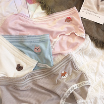 Han Feng embroidered small animals lovely sweet and comfortable cotton low waist briefs girls students underwear bottom pants breathable