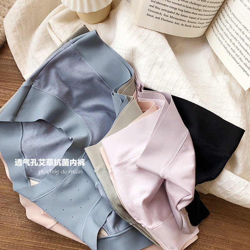 Hollow breathable mesh wormwood antibacterial low waist seamless briefs Comfortable breathable Modal silky panties