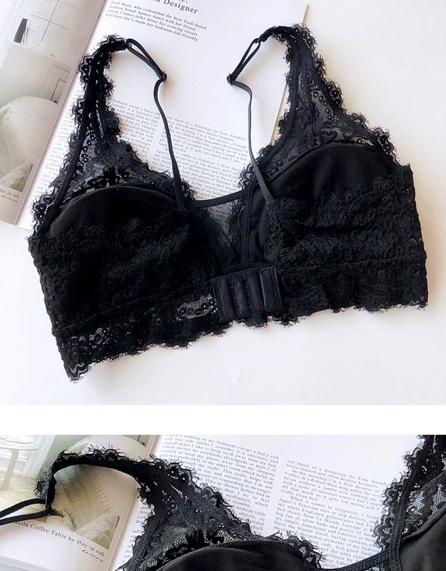 Ren bralette không viền vest thoải mái áo ngực gợi cảm lông mi ren siêu mỏng đồ lót thu thập thời trang công sở nữ cao cấp