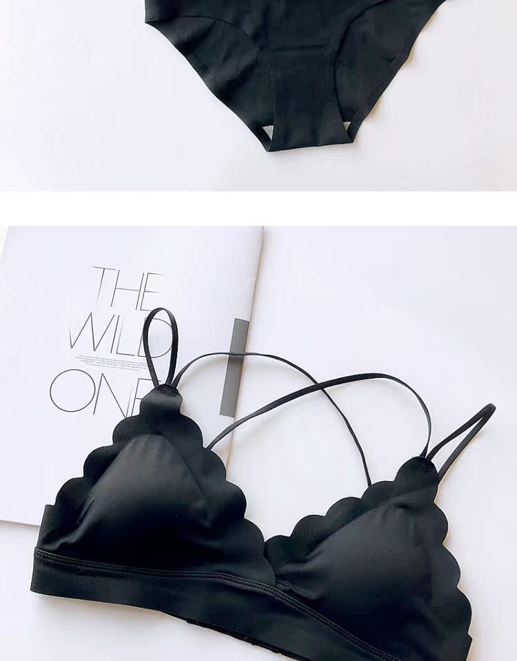 Lụa lụa một mảnh không có vòng thép bralette mỏng đẹp trở lại thoải mái áo ngực đặt liền mạch tam giác cốc đồ lót áo lót có đệm