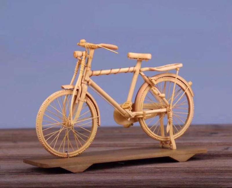 Red Wood Miniature Furniture Model Vietnam Yellow Flower Pear Bike Imitation Antique Craft Gift Hem Yellow Poplar Wood Sculpted Home Pendulum