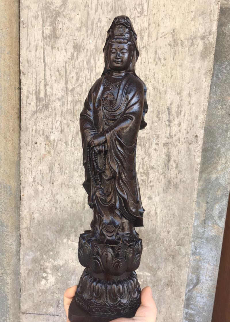 Vietnamese agarwood carvings, household figures, gods, ornaments, hand-held rosary, Guanyin Bodhisattva, Guanyin craft gifts