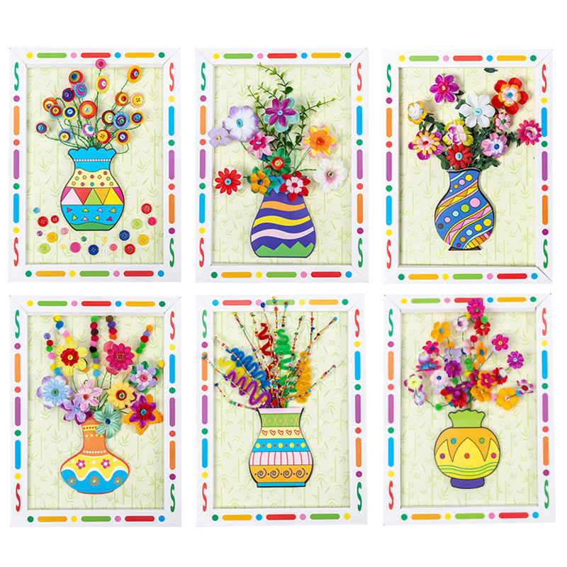 Teachers' Day button bouquet Bouquet Artisanal Diy Making Material Bag Mother's Festival Children's Kindergarten Puzzle Creative Buckle-Taobao