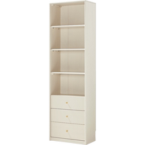 Lins home living room cream style solid wood bookcase with glass door floor-standing storage display cabinet Lins Wood Industry PK2X