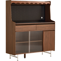 Lins Home Retro Sideboard Against the Wall Integrated Living Room Storage Cabinet Walnut Color Storage Cabinet Lins Wood Industry