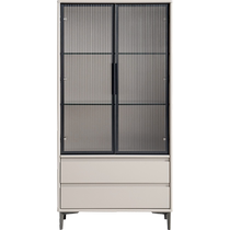 Lins Home Modern Simple Solid Wood Bookcase Living Room 2024 New Storage Cabinet with Glass Door Lins Wood Industry