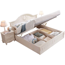 Lins Home High Box Storage Bed Double Bed 1 5 Meters Modern Simple White 1 8 Master Bedroom Korean Style Lins Wood Industry