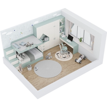 Lins home small household type upper and lower bed primary-and-lower bunk beds for domestic boy girl room wardrobe desk