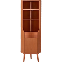 Lins Home Furnishing Medieval Triangle Cabinet Bookshelf Upright Cabinet Corner Storage Rack Solid Wood Legs Flowers Series Doesnt Take Up Space