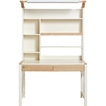 Lins Home Childrens Study Table Eye Protection Lamp One-piece Solid Wood Leg Student Home Bookshelf Desk Cabinet Lins Wood Industry