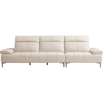 Lins Home Italian-style leather sofa living room 2024 new multi-functional high-end straight leather sofa Lins Wood Industry