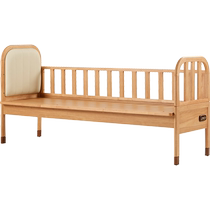 Lins Home Furnishing Log Style High Guardrail Solid Wood Frame Childrens Bed Baby Spliced Bed Extra Wide Soft Bed Bed Lins Wood Industry