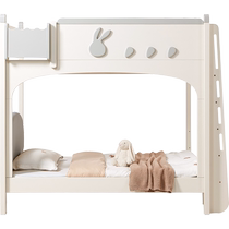 Lins home childrens bed solid wood frame upper and lower bunk beds with same width bunk bed high and low double bed small apartment Lins Wood Industry