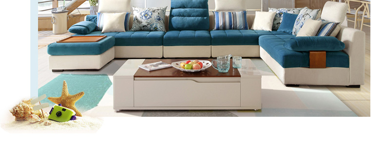 Lin của gỗ hiện đại nhỏ gọn vải sofa kích thước căn hộ phòng khách lắp ráp đa người sofa vải kết hợp 996 #