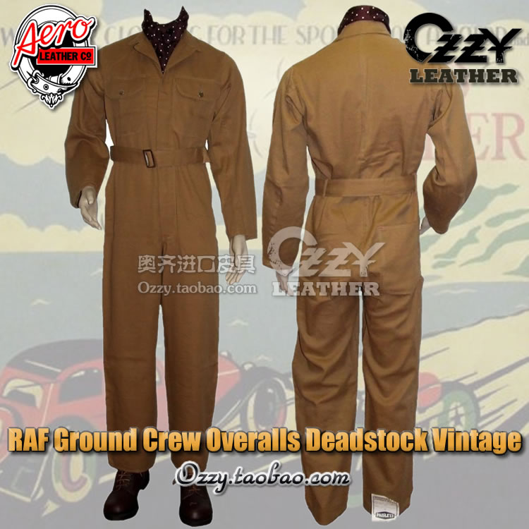 Overseas Direct Mail Bag Tax Aero Leather British Royal Air Force Ground Crew Even Pants Tooling Suit