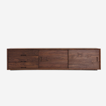 ZM pure solid wood furniture TV cabinet black walnut wood film and television cabinet oak lockers floor cabinet living room furniture