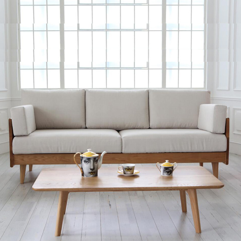 North American Oak Wood Solid Wood Black Walnut Wood Sofa Living-room Combined Sofa Furniture minimalist YorNordic Day-style small family