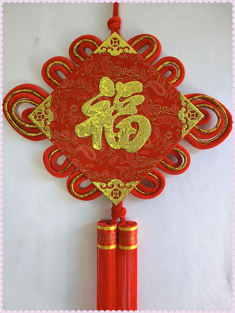 Boutique large Chinese knot Double-sided diamond square plate Chinese knot Chinese knot home ornament