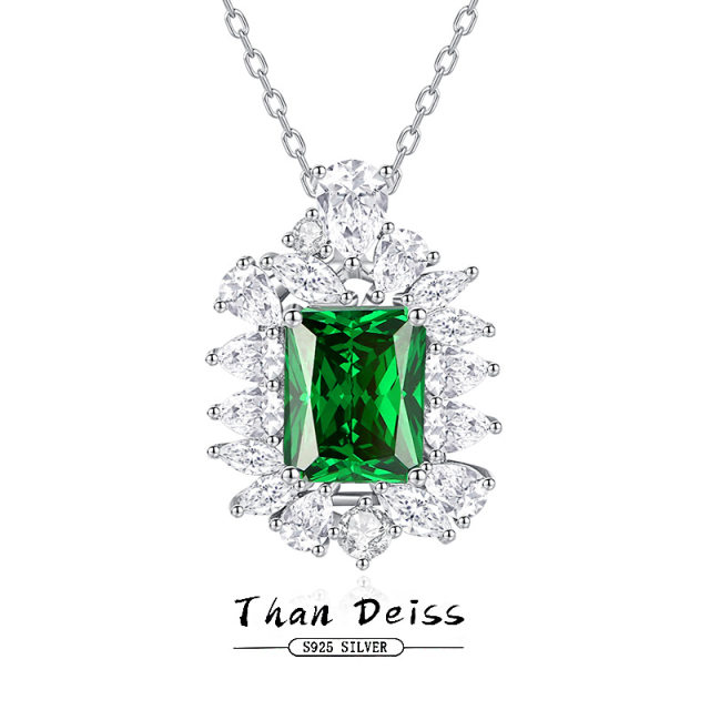 European and American best-selling princess wedding s925 sterling silver necklace women's luxury high-end banquet colorful jewelry versatile jewelry