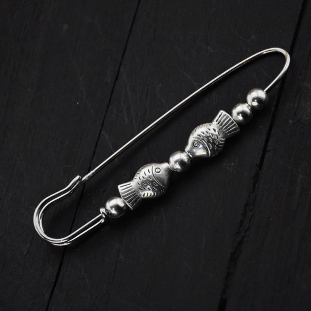 Vintage cây gió gió hạt giống bạc chuyển hạt lớn trâm cài áo len khăn quàng cổ may mắn ác ngày lễ nữ - Trâm cài huy hiệu cài áo