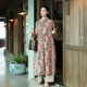 2023 Spring and Summer Women's Improved Cheongsam Cotton and Linen Long Buckle Retro Loose Slim Dress Original Exquisite and Gentle