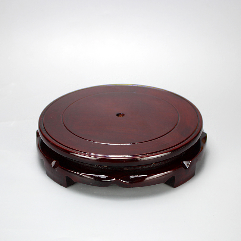 Round solid wood base mahogany base fish tank flower pot base strange stone Buddha statue base handicraft base bottom bracket