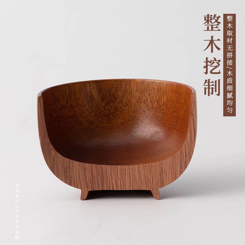 Japanese wooden bowl retro tableware oatmeal breakfast bowl light luxury environmental protection children's household rice bowl fruit dorm soup bowl