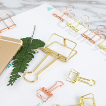  ins Nordic style sealing clip Golden dovetail clip Snack long tail clip folder Metal hollow sealing clip