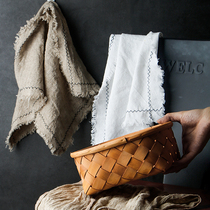 Day Style Creativity Pure Color Vegetarian color cotton linen West dining napkin Dining Mat Dining Cloth Gourmet Photography Swing background cloth