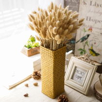  Nordic seaweed flower basket grass flower pot hand-woven basket storage basket rattan bamboo living room floor-to-ceiling dried flower decoration