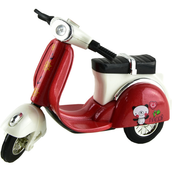 摩托车跑车踏板车玩具模型合金小车男孩三轮回力滑行 儿童玩具车